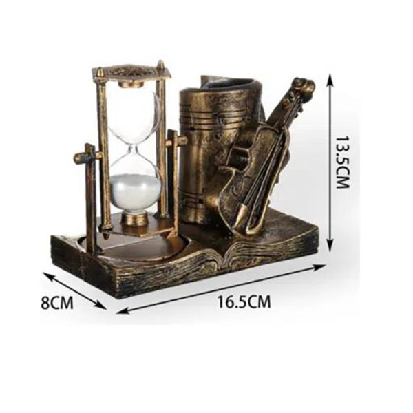 Διακοσμητική Επιτραπέζια Κλεψύδρα-Μολυβοθήκη 8×16.5×13.5cm σε Χρυσό Χρώμα Διακοσμητική Επιτραπέζια Κλεψύδρα-Μολυβοθήκη 8×16.5×13.5cm σε Χρυσό Χρώμα