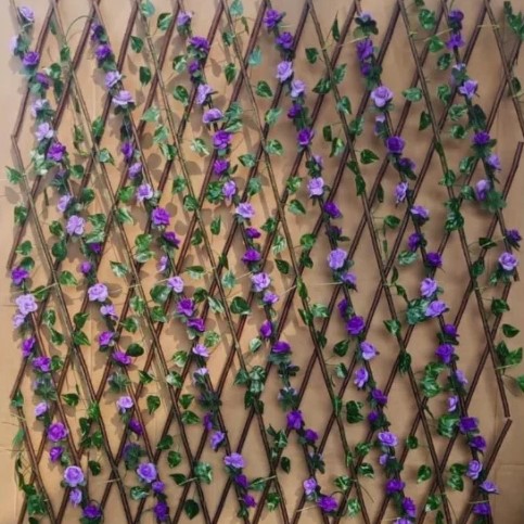 Διακοσμητική Πέργκολα Κήπου με Τεχνητά Mωβ Λουλούδια 1.2m Διακοσμητική Πέργκολα Κήπου με Τεχνητά Mωβ Λουλούδια 1.2m