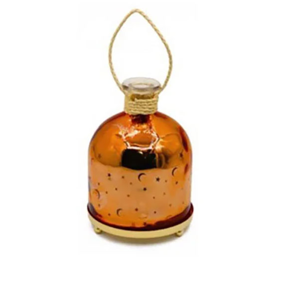 Διακοσμητικό Επιτραπέζιο Κηροπήγιο Φαναράκι Πορτοκαλί Χρυσό 11x14cm Διακοσμητικό Επιτραπέζιο Κηροπήγιο Φαναράκι Πορτοκαλί Χρυσό 11x14cm