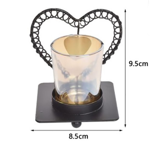 Διακοσμητικό Επιτραπέζιο Κηροπήγιο Καρδιά Μαύρο 9.5×8.5cm Διακοσμητικό Επιτραπέζιο Κηροπήγιο Καρδιά Μαύρο 9.5×8.5cm