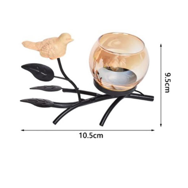 Διακοσμητικό Επιτραπέζιο Κηροπήγιο με Πουλάκι Μαύρο 9.5×10.5cm Διακοσμητικό Επιτραπέζιο Κηροπήγιο με Πουλάκι Μαύρο 9.5×10.5cm