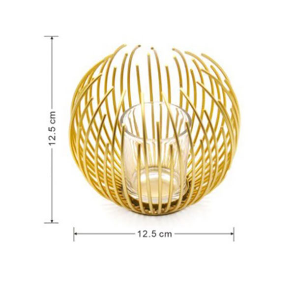 Διακοσμητικό επιτραπέζιο κηροπήγιο χρυσό 12.50x12.50cm Διακοσμητικό επιτραπέζιο κηροπήγιο χρυσό 12.50x12.50cm