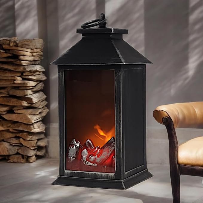 Διακοσμητικό Φωτιστικό Φανάρι – Τζάκι LED με Εφέ Φλόγας 13.5×34.5cm Μπρούτζινο Χρώμα Διακοσμητικό Φωτιστικό Φανάρι – Τζάκι LED με Εφέ Φλόγας 13.5×34.5cm Μπρούτζινο Χρώμα