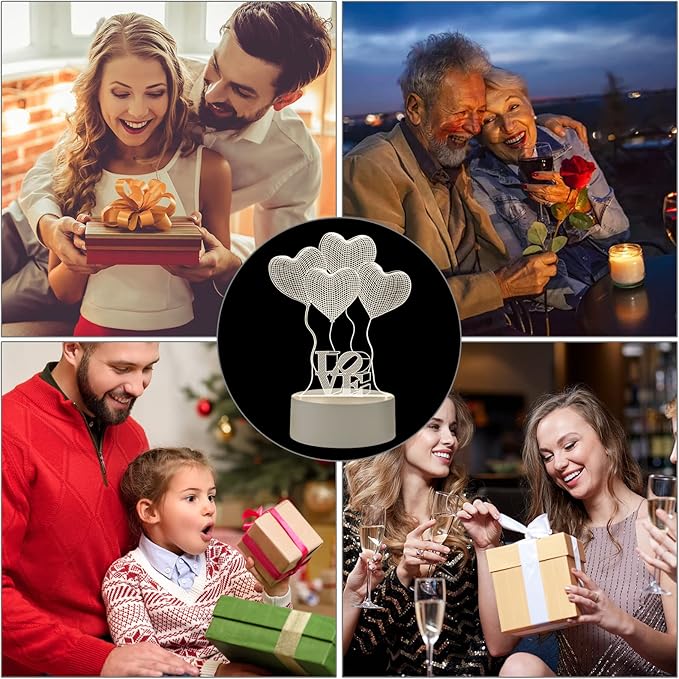 Διακοσμητικό Φωτιστικό με Σχέδιο Μπαλόνια σε Σχήμα Καρδιάς 18 x 12cm Διακοσμητικό Φωτιστικό με Σχέδιο Μπαλόνια σε Σχήμα Καρδιάς 18 x 12cm