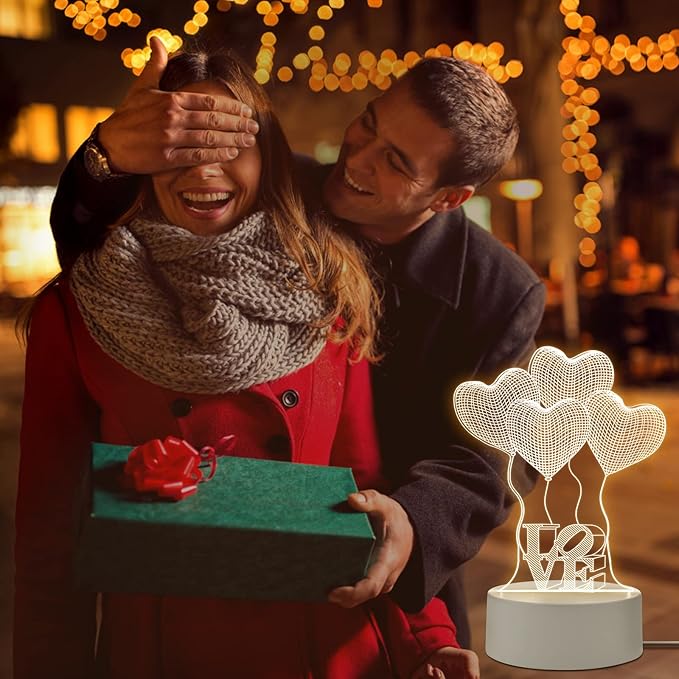 Διακοσμητικό Φωτιστικό με Σχέδιο Μπαλόνια σε Σχήμα Καρδιάς 18 x 12cm Διακοσμητικό Φωτιστικό με Σχέδιο Μπαλόνια σε Σχήμα Καρδιάς 18 x 12cm