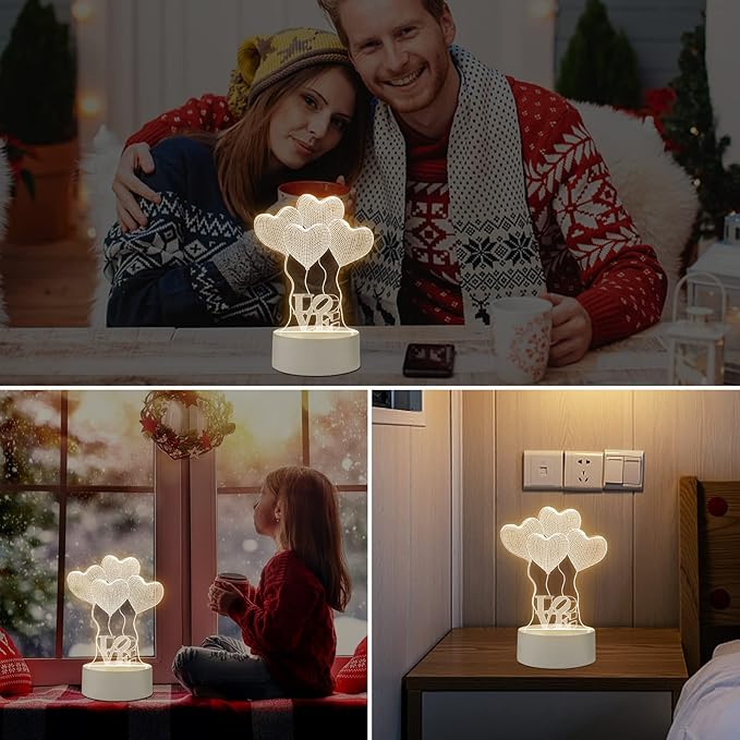 Διακοσμητικό Φωτιστικό με Σχέδιο Μπαλόνια σε Σχήμα Καρδιάς 18 x 12cm Διακοσμητικό Φωτιστικό με Σχέδιο Μπαλόνια σε Σχήμα Καρδιάς 18 x 12cm