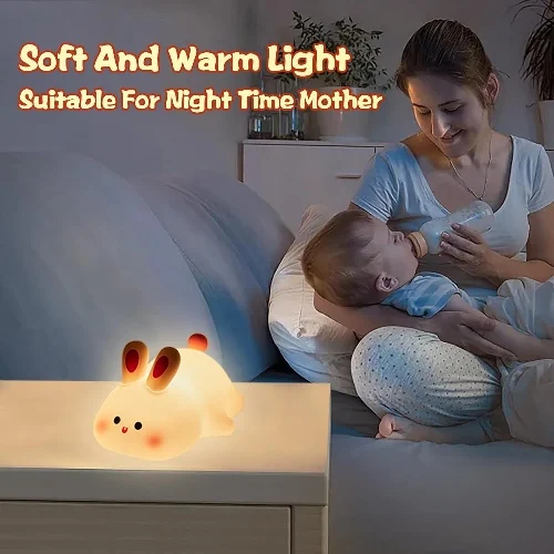 Διακοσμητικό Φωτιστικό USB Κουνελάκι Σιλικόνης LED, Επαναφορτιζόμενο Διακοσμητικό Φωτιστικό USB Κουνελάκι Σιλικόνης LED, Επαναφορτιζόμενο