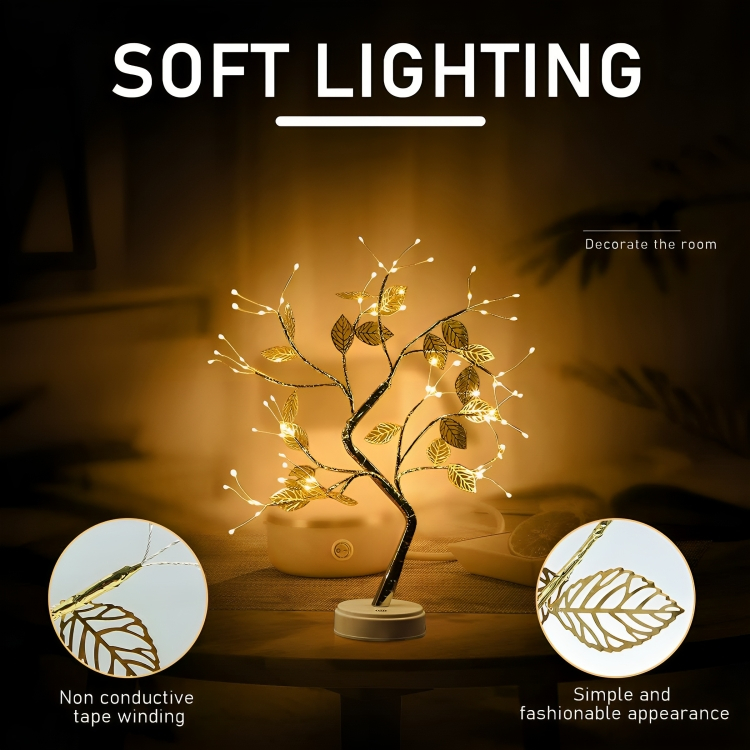 Διακοσμητικό Φωτιζόμενο Δέντρο 50 εκ. με Χρυσά Φύλλα & Θερμό Φωτισμό LED Διακοσμητικό Φωτιζόμενο Δέντρο 50 εκ. με Χρυσά Φύλλα & Θερμό Φωτισμό LED