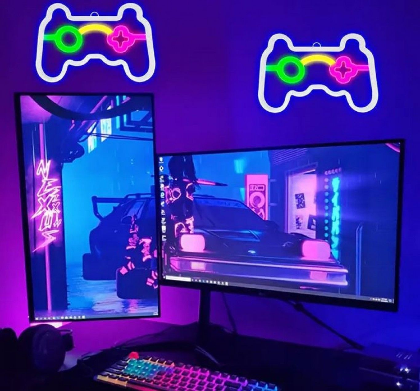 Διακοσμητικό Neon LED Φωτιστικό Χειριστήριο Παιχνιδομηχανής Decoration Lamp Gamepad 17x25 cm Διακοσμητικό Neon LED Φωτιστικό Χειριστήριο Παιχνιδομηχανής Decoration Lamp Gamepad 17x25 cm