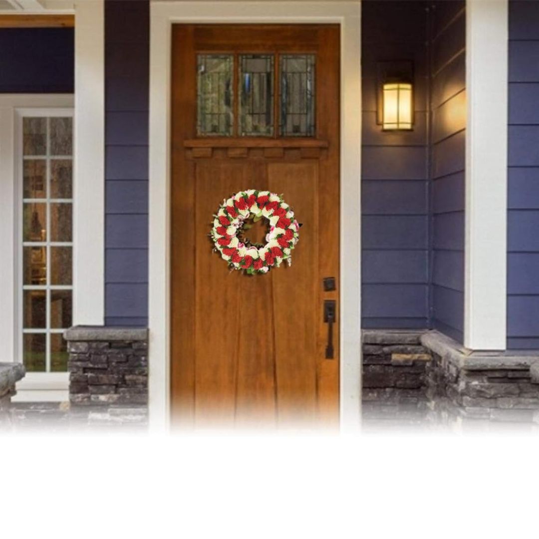 Διακοσμητικό Στεφάνι με Λουλούδια 38 cm Διακοσμητικό Στεφάνι με Λουλούδια 38 cm