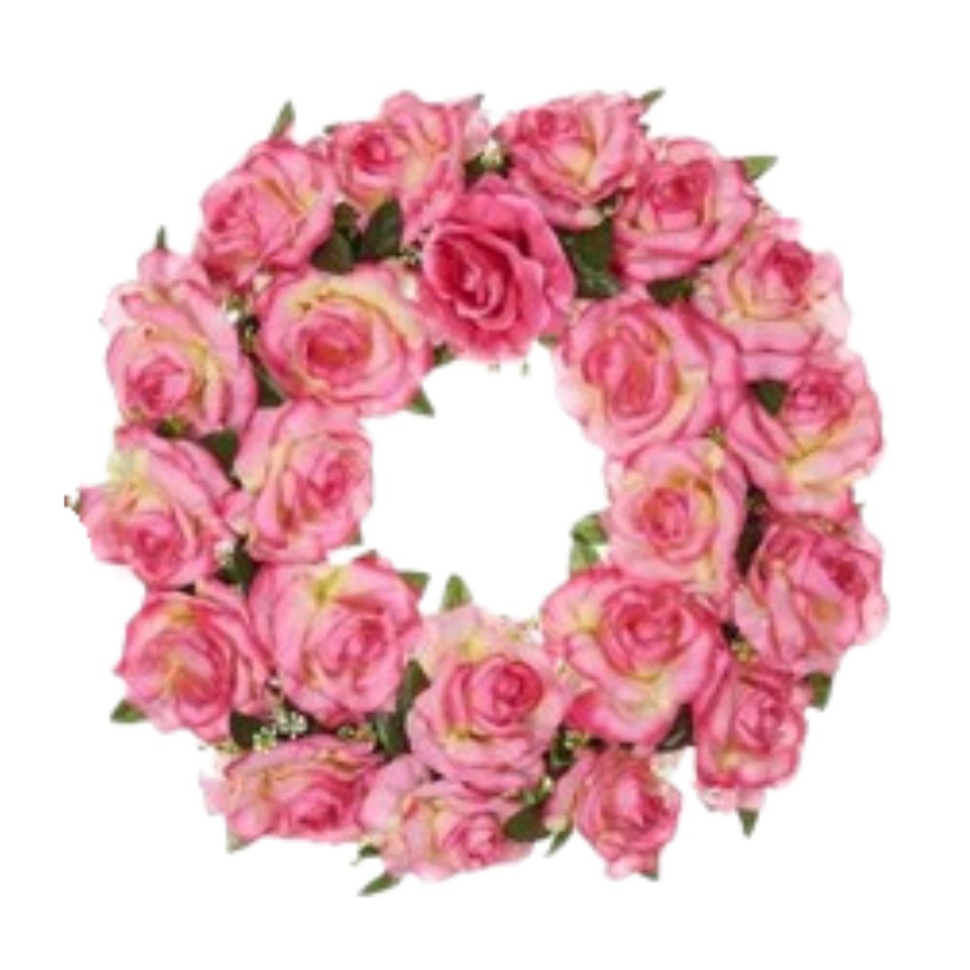 Διακοσμητικό Στεφάνι με Τριαντάφυλλα 40 cm Διακοσμητικό Στεφάνι με Τριαντάφυλλα 40 cm
