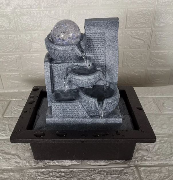 Διακοσμητικό Συντριβάνι Feng Shui Καταρράκτης Τρεχούμενου Νερού με Κιούπια, Εφέ LED Φωτισμού και Κρυστάλλινη Σφαίρα 23x23x18 cm Διακοσμητικό Συντριβάνι Feng Shui Καταρράκτης Τρεχούμενου Νερού με Κιούπια, Εφέ LED Φωτισμού και Κρυστάλλινη Σφαίρα 23x23x18 cm