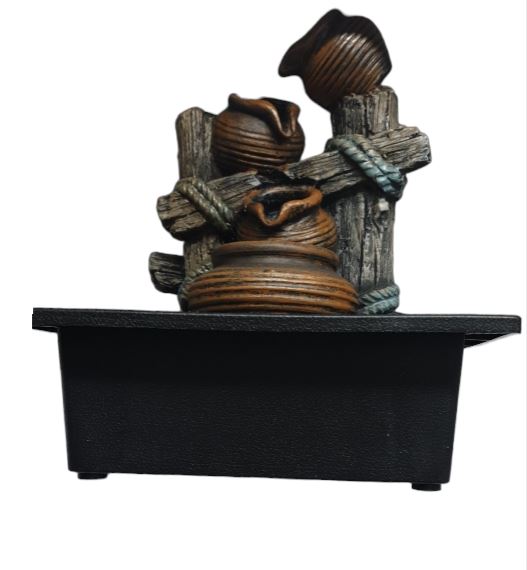 Διακοσμητικό Συντριβάνι Feng Shui Τρεχούμενου Νερού με Κιούπια και Εφέ LED Φωτισμού 26x23x18 cm Διακοσμητικό Συντριβάνι Feng Shui Τρεχούμενου Νερού με Κιούπια και Εφέ LED Φωτισμού 26x23x18 cm