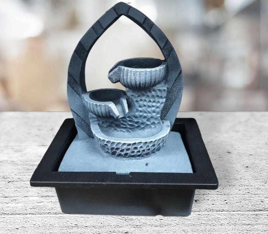 Διακοσμητικό Συντριβάνι Feng Shui Τρεχούμενου Νερού με Κιούπια και Εφέ LED Φωτισμού 28x23x18 cm Διακοσμητικό Συντριβάνι Feng Shui Τρεχούμενου Νερού με Κιούπια και Εφέ LED Φωτισμού 28x23x18 cm