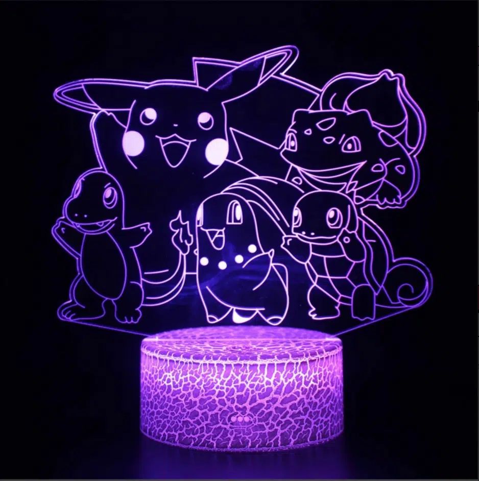 Διακοσμητικό Τρισδιάστατο 3D LED Φωτιστικό Pikachu - Pokemon Διακοσμητικό Τρισδιάστατο 3D LED Φωτιστικό Pikachu - Pokemon