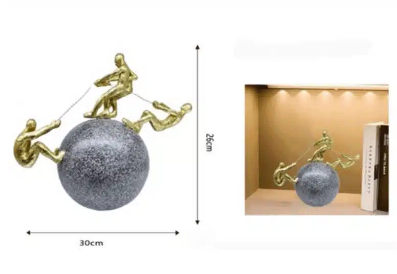 Διακοσμητικό Χώρου Πολυρητίνης Χρυσό 30x13x26cm HomeTheory Διακοσμητικό Χώρου Πολυρητίνης Χρυσό 30x13x26cm HomeTheory