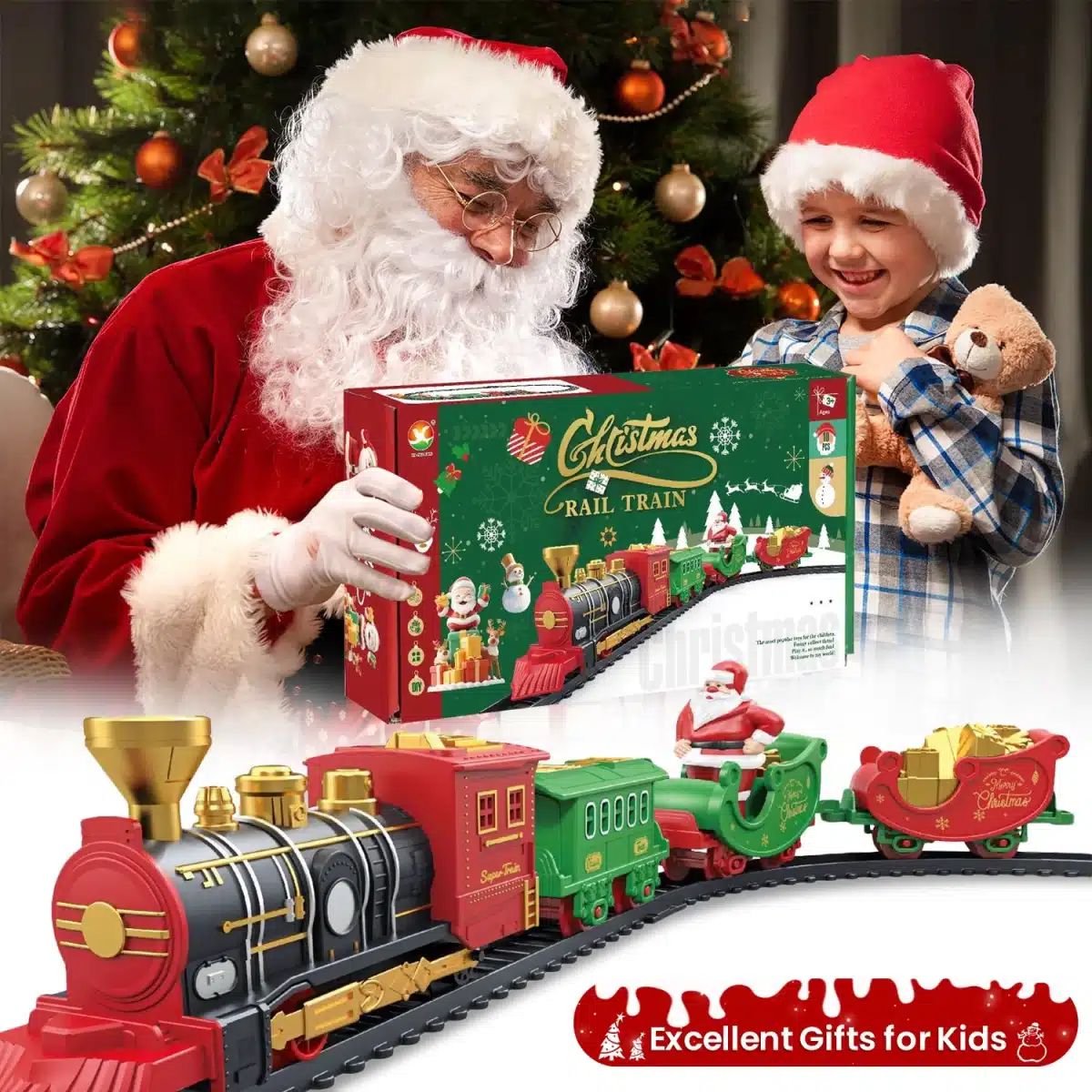 Χριστουγεννιάτικο Τρενάκι Δέντρου με Φως και Ήχο - 10 Τεμαχίων Χριστουγεννιάτικο Τρενάκι Δέντρου με Φως και Ήχο - 10 Τεμαχίων