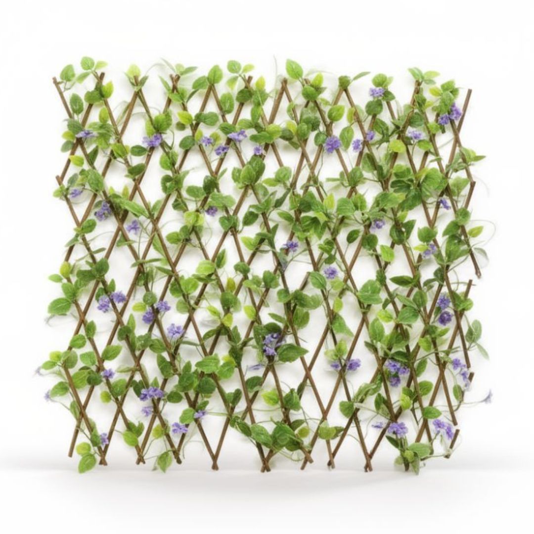 Διακοσμητικός Φράχτης - Πέργκολα Κήπου με Τεχνητή Φυλλωσιά και Μωβ Άνθη 1.2 x 2.8m Διακοσμητικός Φράχτης - Πέργκολα Κήπου με Τεχνητή Φυλλωσιά και Μωβ Άνθη 1.2 x 2.8m