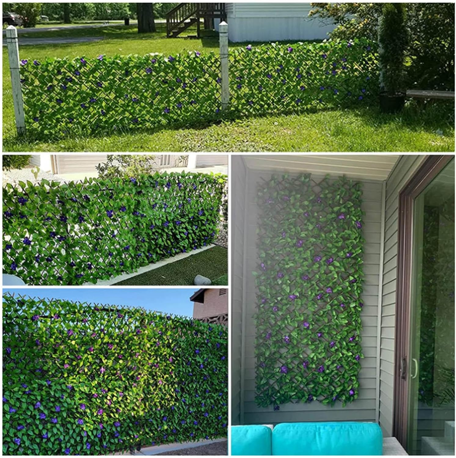 Διακοσμητικός Φράχτης - Πέργκολα Κήπου με Τεχνητή Φυλλωσιά και Μωβ Άνθη 1.2 x 2.8m Διακοσμητικός Φράχτης - Πέργκολα Κήπου με Τεχνητή Φυλλωσιά και Μωβ Άνθη 1.2 x 2.8m