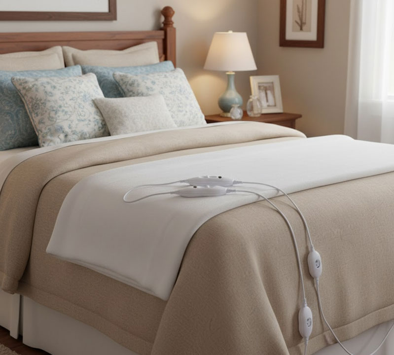 Διπλή Ηλεκτρική Θερμαινόμενη Κουβέρτα - Υπόστρωμα 60W 150x140cm με 2 Χειριστήρια Λευκό Διπλή Ηλεκτρική Θερμαινόμενη Κουβέρτα - Υπόστρωμα 60W 150x140cm με 2 Χειριστήρια Λευκό