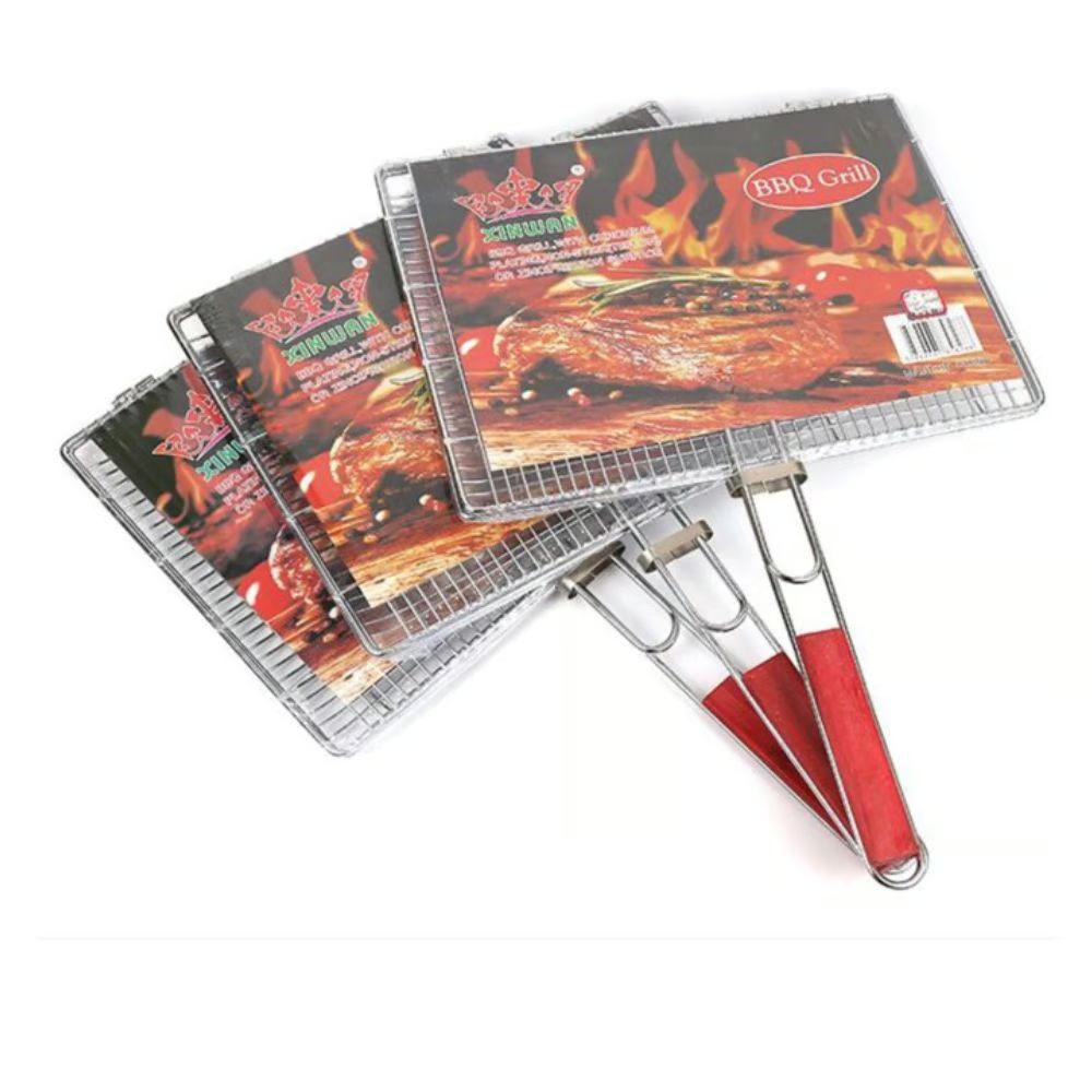 Διπλή Σχάρα Ψησίματος 30x40cm με Ξύλινη Λαβή Διπλή Σχάρα Ψησίματος 30x40cm με Ξύλινη Λαβή