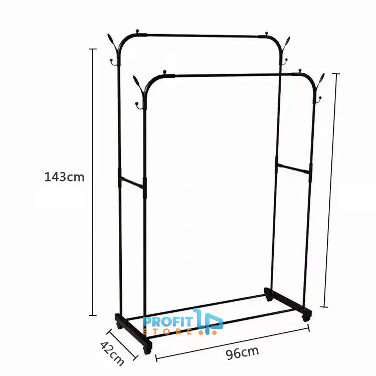 Διπλή Τροχήλατη Κρεμάστρα Δαπέδου & Καλόγερος - Παπουτσοθήκη έως 35kg Βάρος - Βεστιάριο Τρόλεϊ Μεταλλικό σε Μαύρο Χρώμα 143x42x96cm Διπλή Τροχήλατη Κρεμάστρα Δαπέδου & Καλόγερος - Παπουτσοθήκη έως 35kg Βάρος - Βεστιάριο Τρόλεϊ Μεταλλικό σε Μαύρο Χρώμα 143x42x96cm