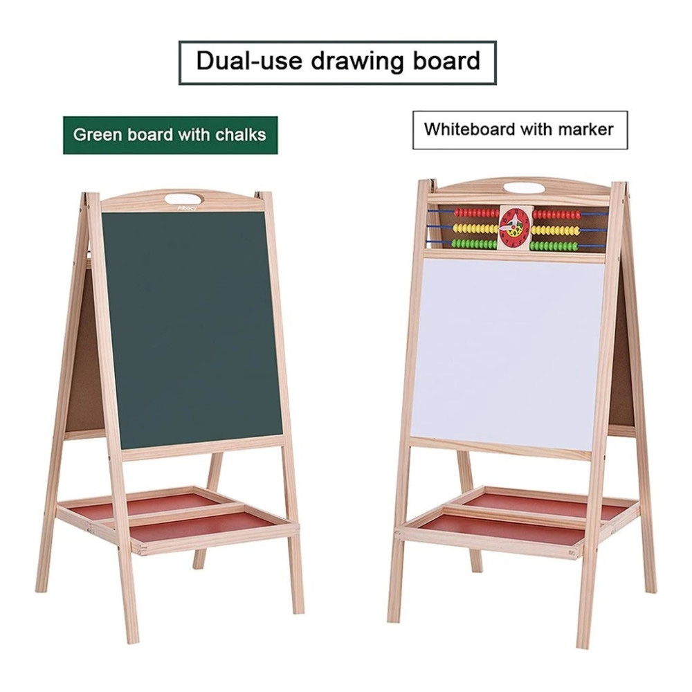 Διπλός Επιδαπέδιος Αναδιπλούμενος Μαγνητικός Πίνακας Ζωγραφικής Μαρκαδόρου - Μαυροπίνακας με Αβάκα, Ρολόι, Κιμωλίες, Σφουγγάρι & Μαρκαδόρους Διπλός Επιδαπέδιος Αναδιπλούμενος Μαγνητικός Πίνακας Ζωγραφικής Μαρκαδόρου - Μαυροπίνακας με Αβάκα, Ρολόι, Κιμωλίες, Σφουγγάρι & Μαρκαδόρους