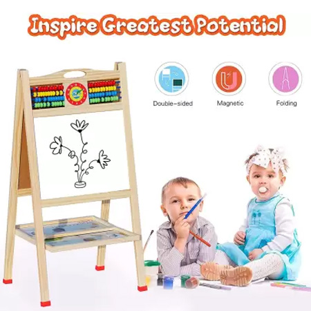 Διπλός Επιδαπέδιος Αναδιπλούμενος Μαγνητικός Πίνακας Ζωγραφικής Μαρκαδόρου - Μαυροπίνακας με Αβάκα, Ρολόι, Κιμωλίες, Σφουγγάρι & Μαρκαδόρους Διπλός Επιδαπέδιος Αναδιπλούμενος Μαγνητικός Πίνακας Ζωγραφικής Μαρκαδόρου - Μαυροπίνακας με Αβάκα, Ρολόι, Κιμωλίες, Σφουγγάρι & Μαρκαδόρους