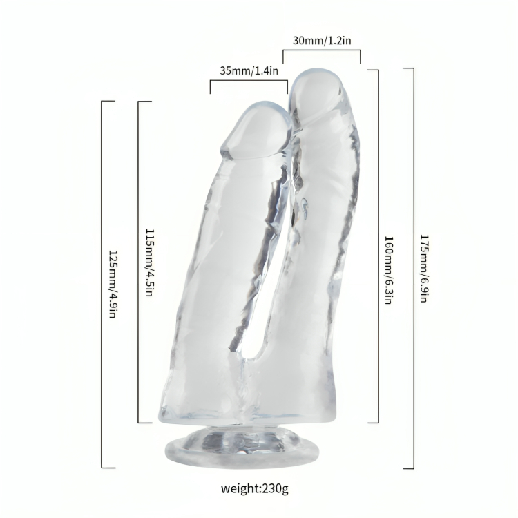 Διπλός Μαλακός Ρεαλιστικός Δονητής Σιλικόνης με Ισχυρή Βεντούζα Διπλός Μαλακός Ρεαλιστικός Δονητής Σιλικόνης με Ισχυρή Βεντούζα