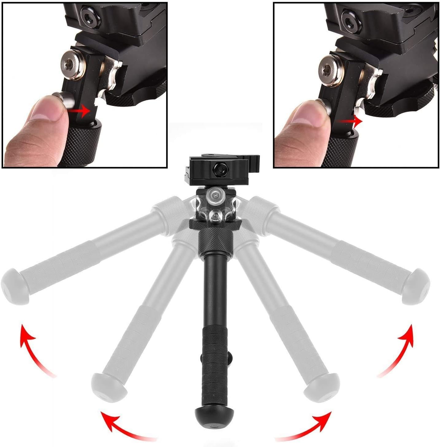 Δίποδο Τουφεκιού Ρυθμιζόμενου Ύψους 6-9” V8 360 Μοιρών με Ρυθμιζόμενο Σφιγκτήρα Ράγα Δίποδο Τουφεκιού Ρυθμιζόμενου Ύψους 6-9” V8 360 Μοιρών με Ρυθμιζόμενο Σφιγκτήρα Ράγα