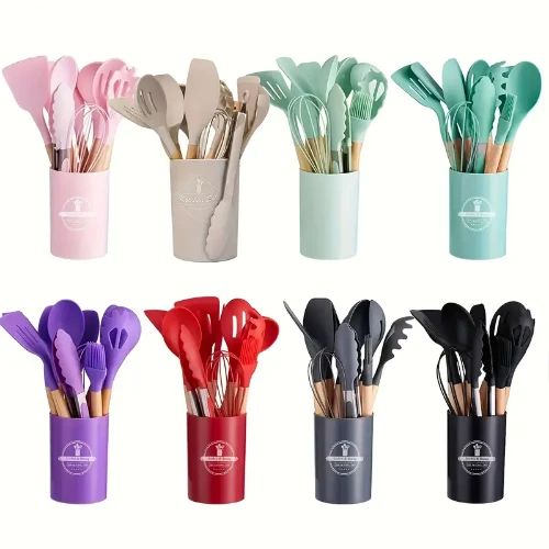Eco-Friendly Σετ Εργαλείων Μαγειρικής από Σιλικόνη 12τμχ - Μαύρο Eco-Friendly Σετ Εργαλείων Μαγειρικής από Σιλικόνη 12τμχ - Μαύρο