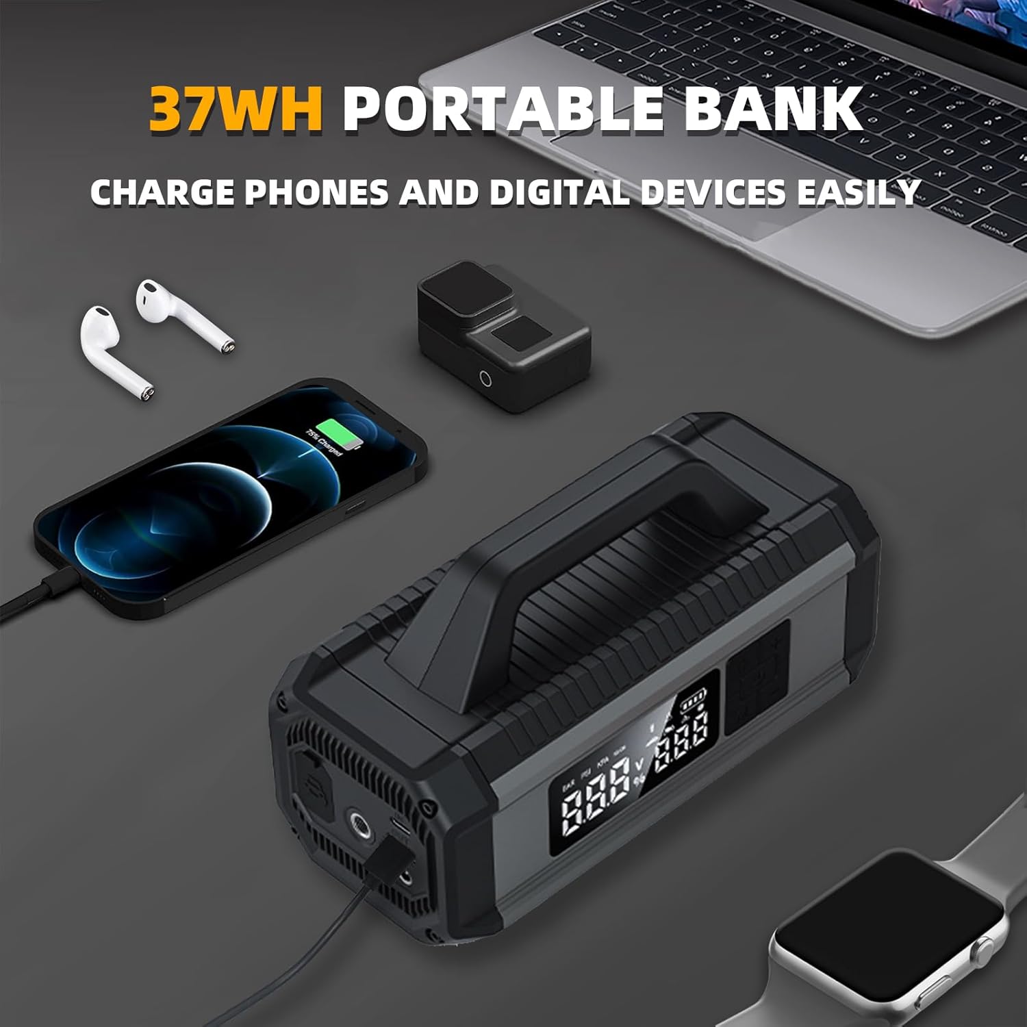 Εκκινητής Μπαταρίας Αυτοκινήτου 12V με Τρόμπα 13000mAh & Ψηφιακή Οθόνη - Andowl Εκκινητής Μπαταρίας Αυτοκινήτου 12V με Τρόμπα 13000mAh & Ψηφιακή Οθόνη - Andowl