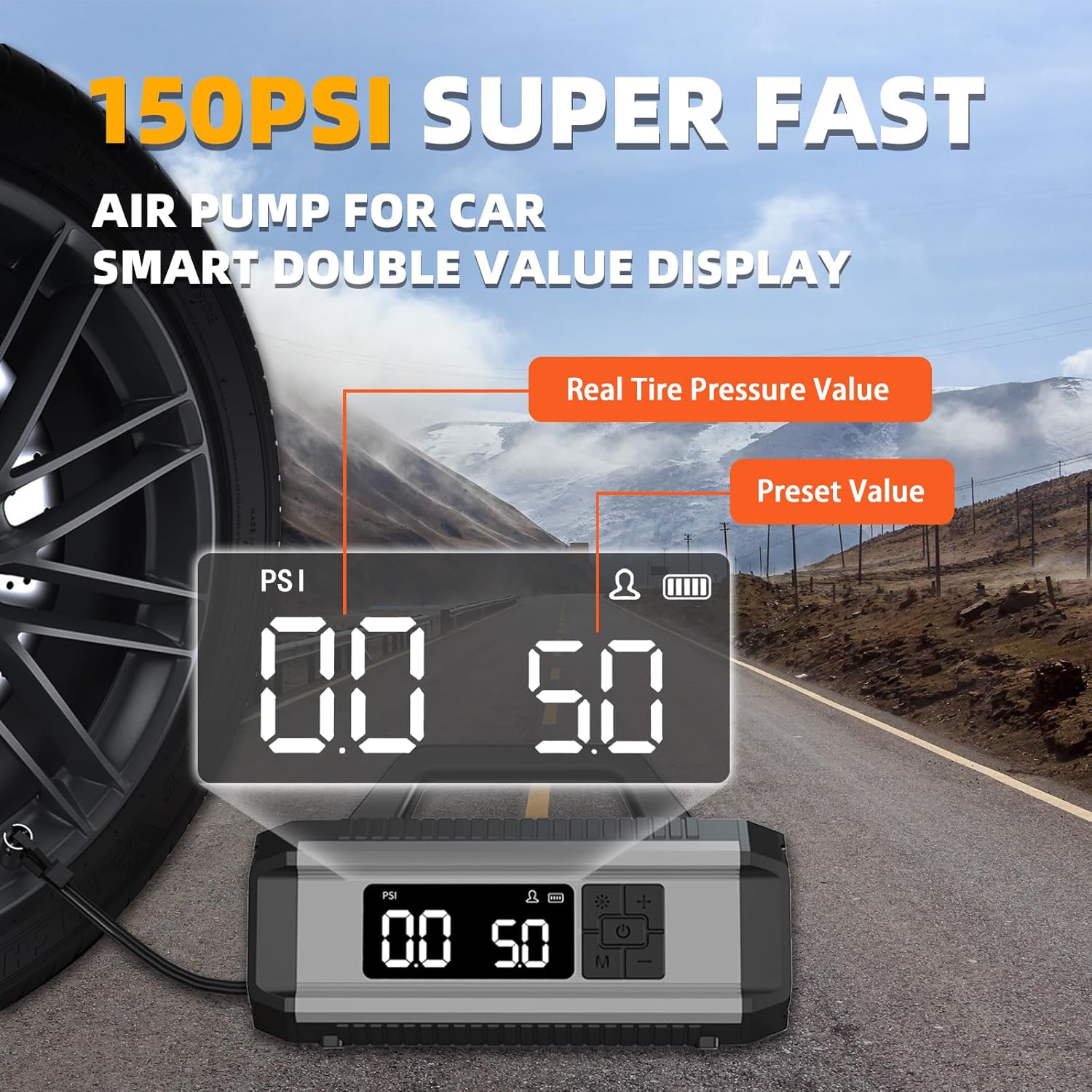 Εκκινητής Μπαταρίας Αυτοκινήτου 12V με Τρόμπα 13000mAh & Ψηφιακή Οθόνη - Andowl Εκκινητής Μπαταρίας Αυτοκινήτου 12V με Τρόμπα 13000mAh & Ψηφιακή Οθόνη - Andowl