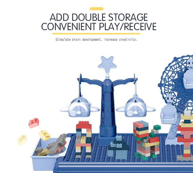 Εκπαιδευτικό Επιτραπέζιο Παιχνίδι Κατασκευής Λούνα Παρκ με Τουβλάκια 69τεμ & Τραπεζάκι Εκπαιδευτικό Επιτραπέζιο Παιχνίδι Κατασκευής Λούνα Παρκ με Τουβλάκια 69τεμ & Τραπεζάκι