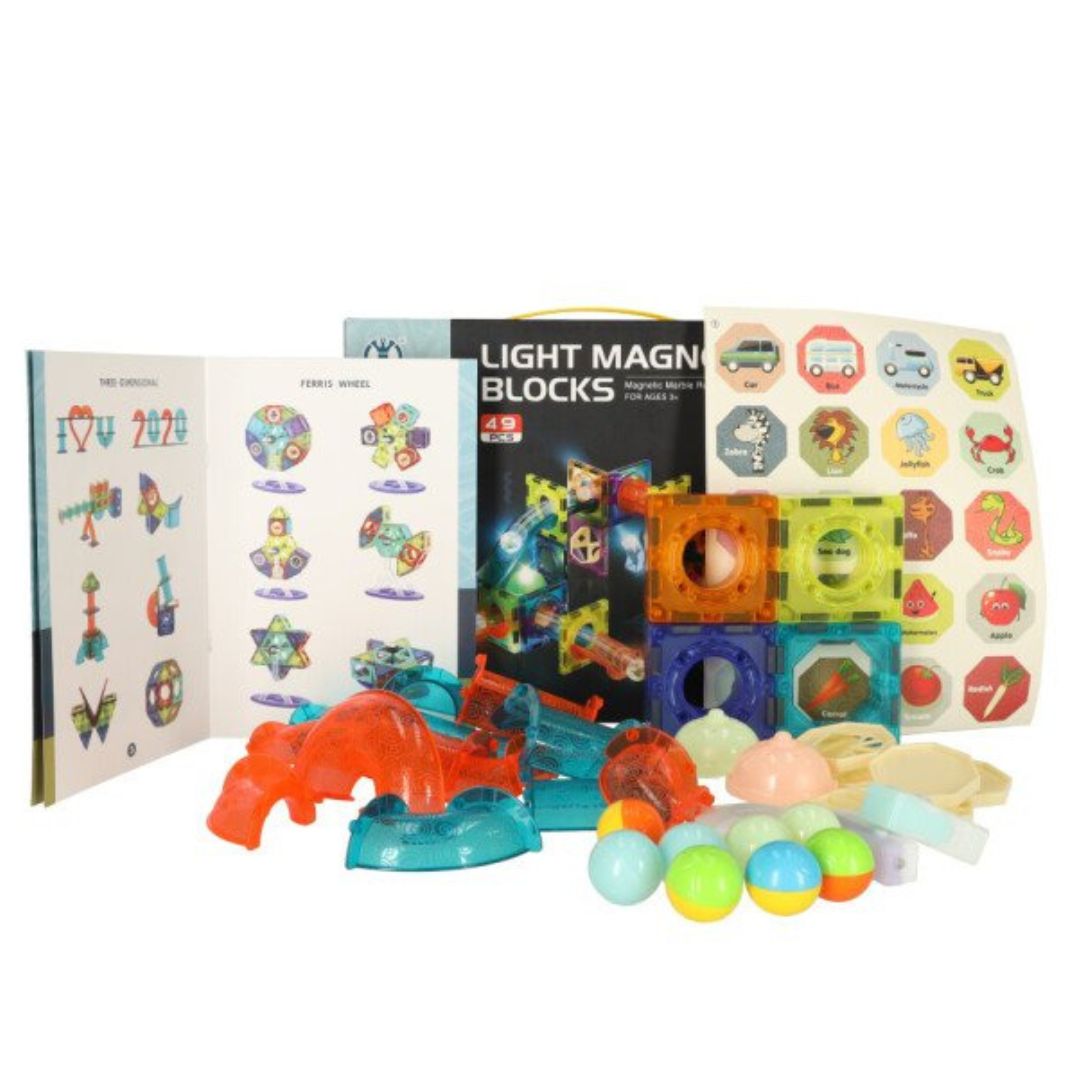 Εκπαιδευτικό Κατασκευαστικό Παιχνίδι για Παιδιά Ηλικίας 3+ Ετών με Φωτιζόμενα Μαγνητικά Τουβλάκια Κατασκευής 49 τμχ Εκπαιδευτικό Κατασκευαστικό Παιχνίδι για Παιδιά Ηλικίας 3+ Ετών με Φωτιζόμενα Μαγνητικά Τουβλάκια Κατασκευής 49 τμχ
