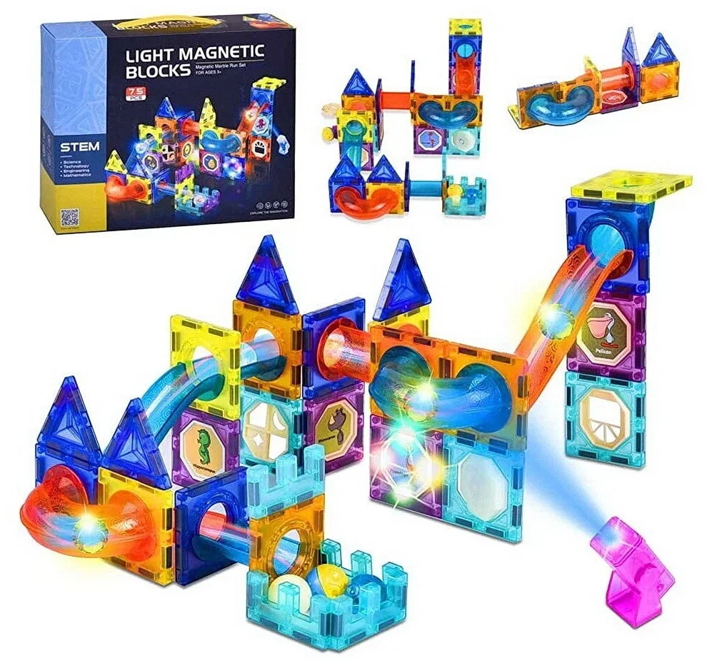 Εκπαιδευτικό Κατασκευαστικό Παιχνίδι για Παιδιά Ηλικίας 3+ Ετών με Φωτιζόμενα Μαγνητικά Τουβλάκια Κατασκευής 75 τμχ. Light Magnetic Blocks Εκπαιδευτικό Κατασκευαστικό Παιχνίδι για Παιδιά Ηλικίας 3+ Ετών με Φωτιζόμενα Μαγνητικά Τουβλάκια Κατασκευής 75 τμχ. Light Magnetic Blocks