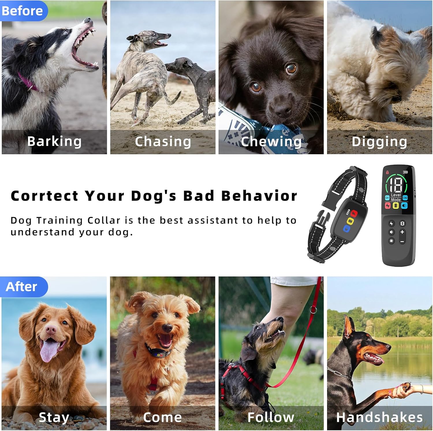 Εκπαιδευτικό Κολάρο Σκύλου με Τηλεχειριστήριο - Συσκευή Εκπαίδευσης για Σκύλους Ρυθμιζόμενο Αδιάβροχο Μαύρο - Eμβέλεια έως 800 μέτρα Εκπαιδευτικό Κολάρο Σκύλου με Τηλεχειριστήριο - Συσκευή Εκπαίδευσης για Σκύλους Ρυθμιζόμενο Αδιάβροχο Μαύρο - Eμβέλεια έως 800 μέτρα