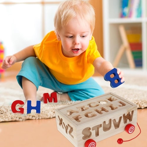 Εκπαιδευτικό Ξύλινο Παιχνίδι Αριθμών για 3+ ετών με Πολύχρωμα Γράμματα Εκπαιδευτικό Ξύλινο Παιχνίδι Αριθμών για 3+ ετών με Πολύχρωμα Γράμματα