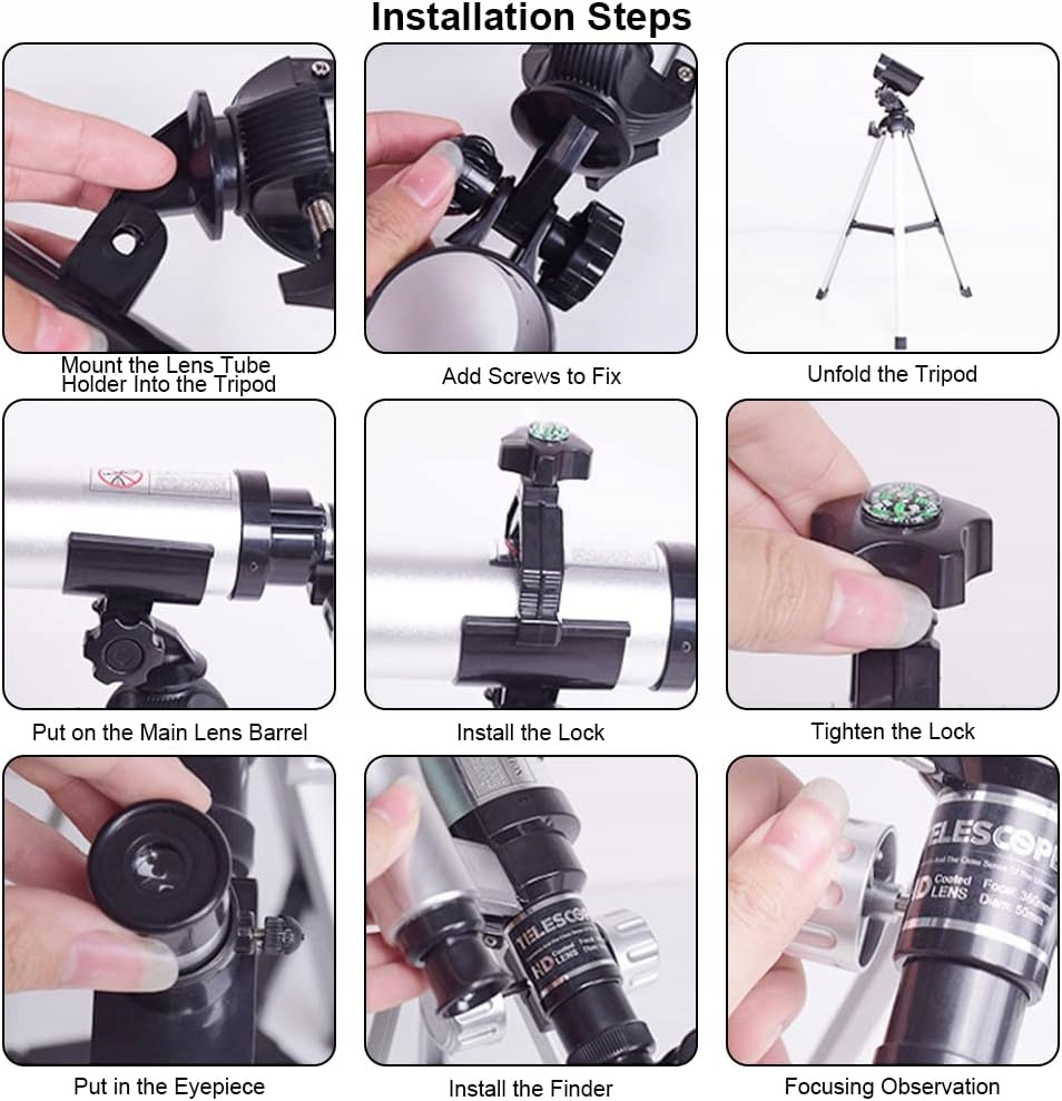 Εκπαιδευτικό Τηλεσκόπιο 50mm με Τρίποδο για Παιδιά 8+ και Ενήλικες Εκπαιδευτικό Τηλεσκόπιο 50mm με Τρίποδο για Παιδιά 8+ και Ενήλικες