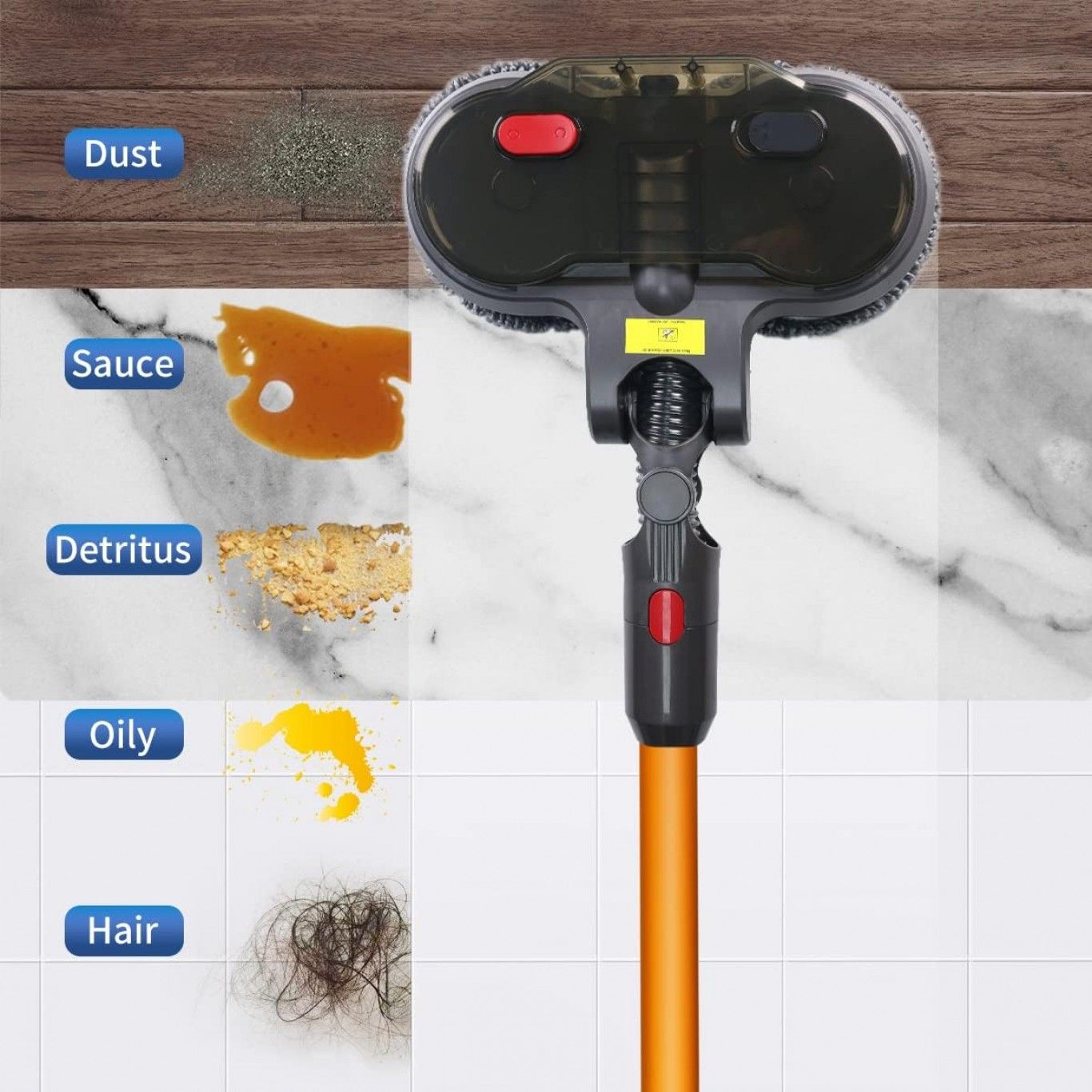 Εξάρτημα Σφουγγαρίστρας για Ηλεκτρική Σκούπα Dyson V7 V8 V10 V11 με 2 Περιστρεφόμενες Κεφαλές και 4 Πανάκια Εξάρτημα Σφουγγαρίστρας για Ηλεκτρική Σκούπα Dyson V7 V8 V10 V11 με 2 Περιστρεφόμενες Κεφαλές και 4 Πανάκια