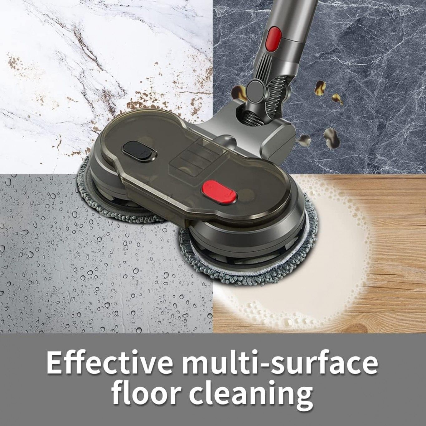 Εξάρτημα Σφουγγαρίστρας για Ηλεκτρική Σκούπα Dyson V7 V8 V10 V11 με 2 Περιστρεφόμενες Κεφαλές και 4 Πανάκια Εξάρτημα Σφουγγαρίστρας για Ηλεκτρική Σκούπα Dyson V7 V8 V10 V11 με 2 Περιστρεφόμενες Κεφαλές και 4 Πανάκια