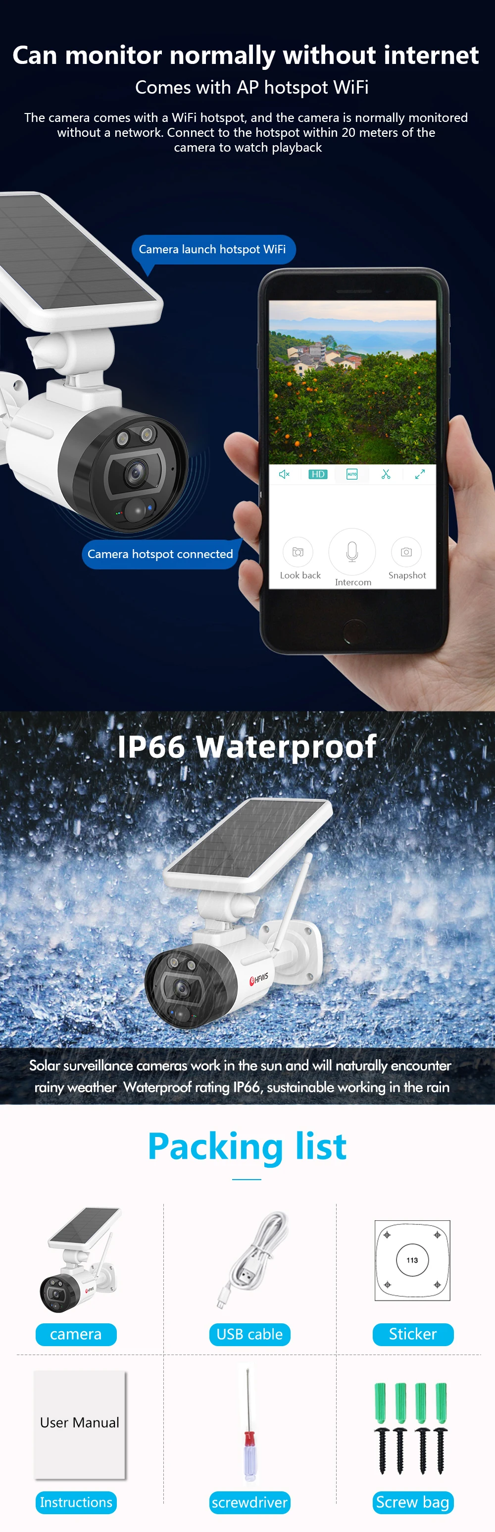 Εξωτερική Αδιάβροχη Ασύρματη Κάμερα 1080p Full HD με Ηλιακό Πάνελ, Wifi, Ανιχνευτή Κίνησης, Μικρόφωνο-Ηχείο και Παρακολούθηση μέσω Εφαρμογής Tuya Εξωτερική Αδιάβροχη Ασύρματη Κάμερα 1080p Full HD με Ηλιακό Πάνελ, Wifi, Ανιχνευτή Κίνησης, Μικρόφωνο-Ηχείο και Παρακολούθηση μέσω Εφαρμογής Tuya