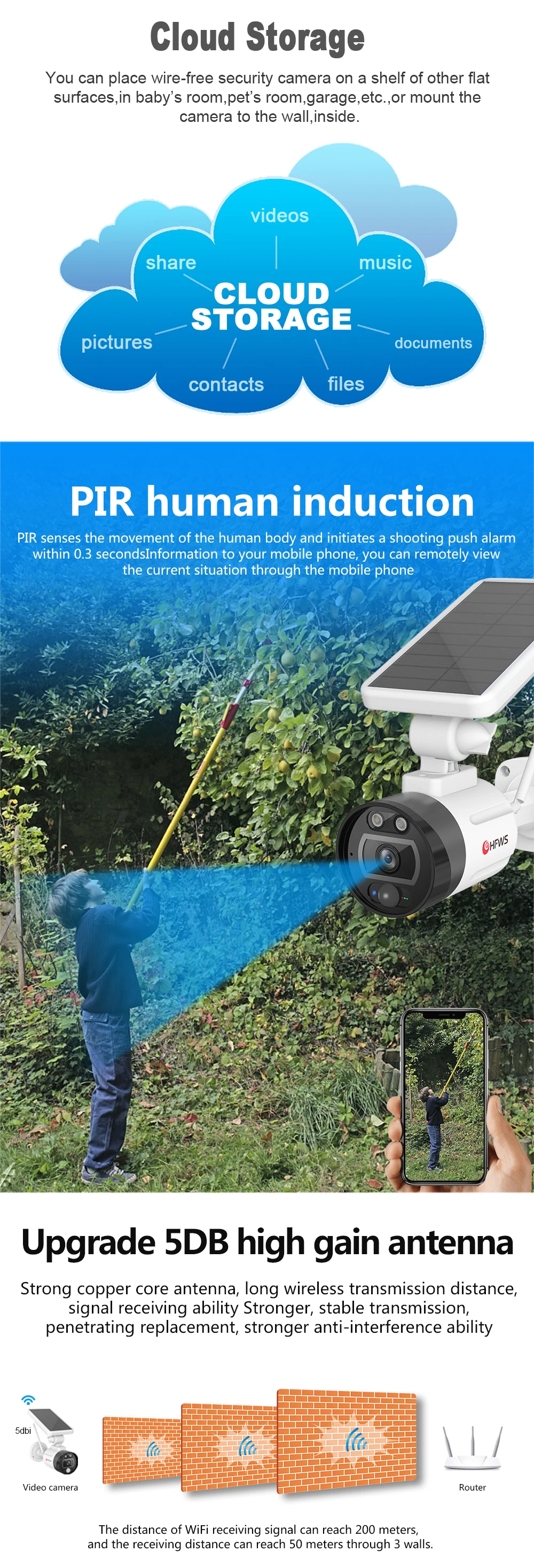 Εξωτερική Αδιάβροχη Ασύρματη Κάμερα 1080p Full HD με Ηλιακό Πάνελ, Wifi, Ανιχνευτή Κίνησης, Μικρόφωνο-Ηχείο και Παρακολούθηση μέσω Εφαρμογής Tuya Εξωτερική Αδιάβροχη Ασύρματη Κάμερα 1080p Full HD με Ηλιακό Πάνελ, Wifi, Ανιχνευτή Κίνησης, Μικρόφωνο-Ηχείο και Παρακολούθηση μέσω Εφαρμογής Tuya