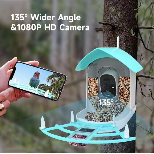 AI Έξυπνη Κάμερα Ηλιακή για Τροφοδοσία Πουλιών – Smart Bird Feeder – Λευκό/Πράσινο AI Έξυπνη Κάμερα Ηλιακή για Τροφοδοσία Πουλιών – Smart Bird Feeder – Λευκό/Πράσινο