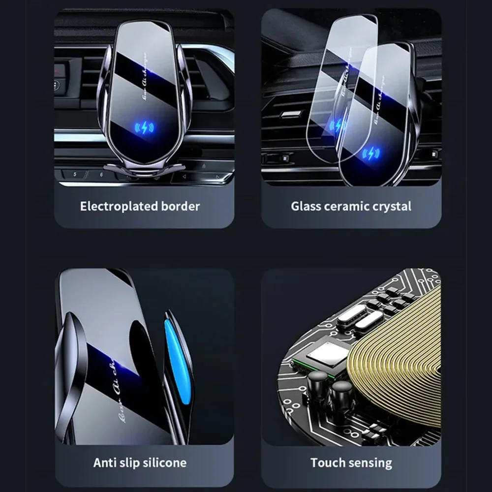 Έξυπνη Αυτόματη Βάση Κινητού Αυτοκινήτου με Αισθητήρα Αφής, Ασύρματη Φόρτιση & Ρυθμιζόμενα Άγκιστρα Έξυπνη Αυτόματη Βάση Κινητού Αυτοκινήτου με Αισθητήρα Αφής, Ασύρματη Φόρτιση & Ρυθμιζόμενα Άγκιστρα