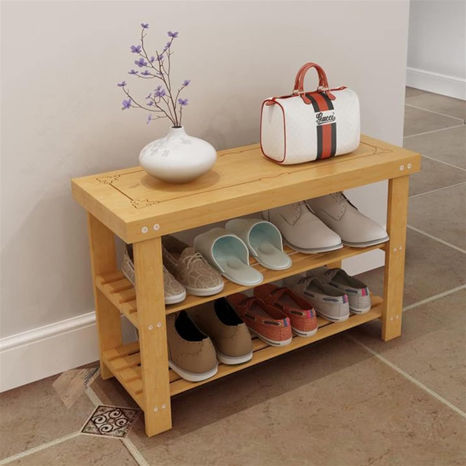'Εξυπνη Ξύλινη Bamboo Παπουτσοθήκη - Stand με 2 Ράφια και Καπάκι για Κάθισμα 70 x 28 x 44cm 'Εξυπνη Ξύλινη Bamboo Παπουτσοθήκη - Stand με 2 Ράφια και Καπάκι για Κάθισμα 70 x 28 x 44cm
