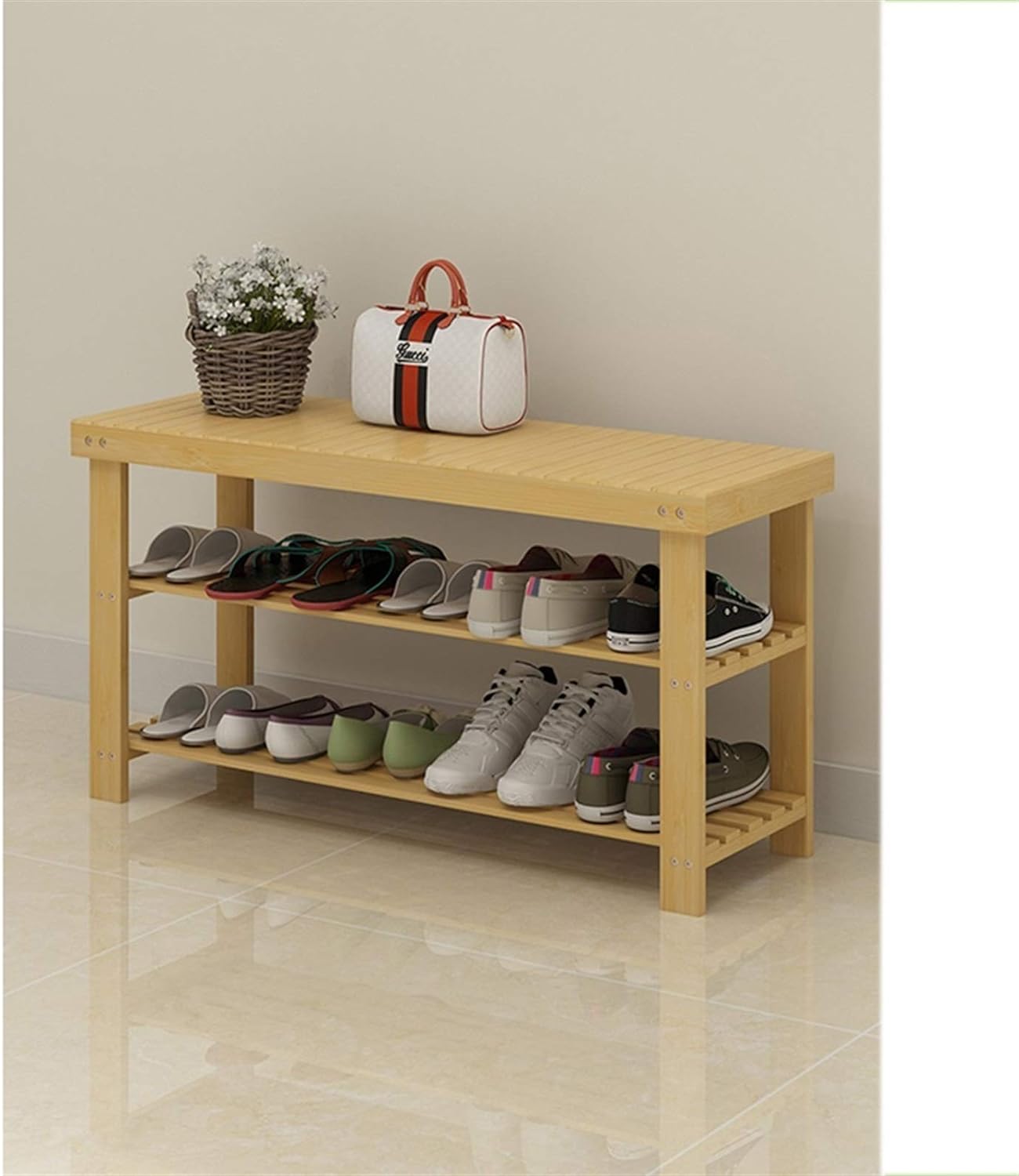 'Εξυπνη Ξύλινη Bamboo Παπουτσοθήκη - Stand με 2 Ράφια και Καπάκι για Κάθισμα 70 x 28 x 44cm 'Εξυπνη Ξύλινη Bamboo Παπουτσοθήκη - Stand με 2 Ράφια και Καπάκι για Κάθισμα 70 x 28 x 44cm