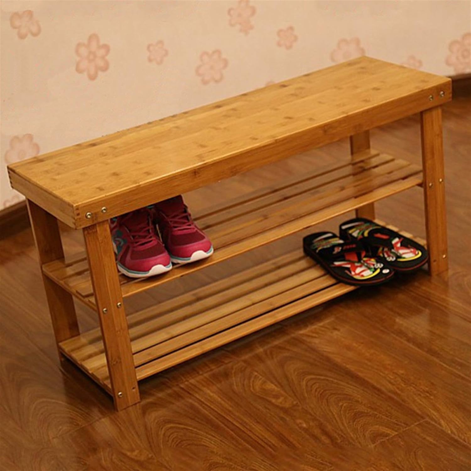 'Εξυπνη Ξύλινη Bamboo Παπουτσοθήκη - Stand με 2 Ράφια και Καπάκι για Κάθισμα 70 x 28 x 44cm 'Εξυπνη Ξύλινη Bamboo Παπουτσοθήκη - Stand με 2 Ράφια και Καπάκι για Κάθισμα 70 x 28 x 44cm