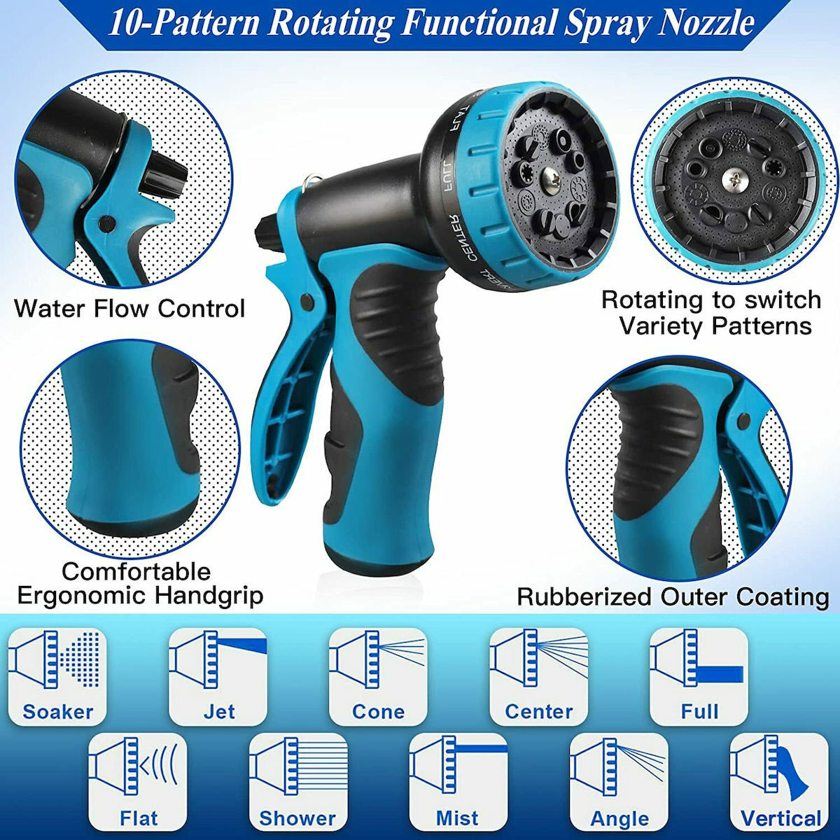 Έξυπνο - Επεκτεινόμενο Λάστιχο Ποτίσματος 22.5 Μέτρα με Πιστόλι και 10 Ρυθμίσεις Ψεκασμού Μαύρο/Μπλε Έξυπνο - Επεκτεινόμενο Λάστιχο Ποτίσματος 22.5 Μέτρα με Πιστόλι και 10 Ρυθμίσεις Ψεκασμού Μαύρο/Μπλε