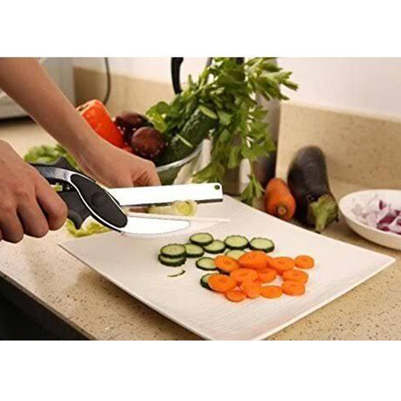 Έξυπνο Μαχαίρι Κόφτης 2 σε 1 με Ενσωματωμένη Σανίδα Κοπής Έξυπνο Μαχαίρι Κόφτης 2 σε 1 με Ενσωματωμένη Σανίδα Κοπής